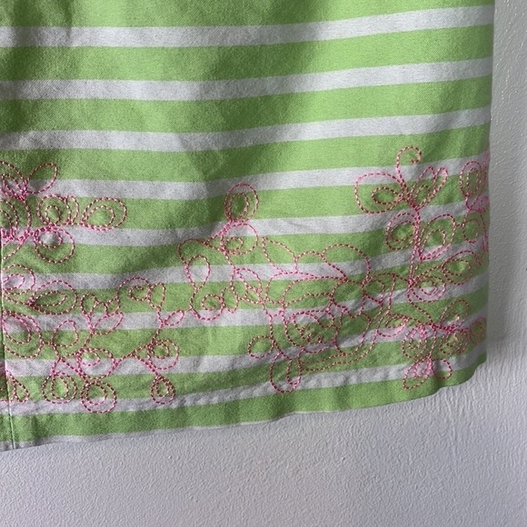 Lady Hagen Golf Skort Women's 10 Green Striped + Pink Embroidery Skirt + Shorts - Picture 11 of 16